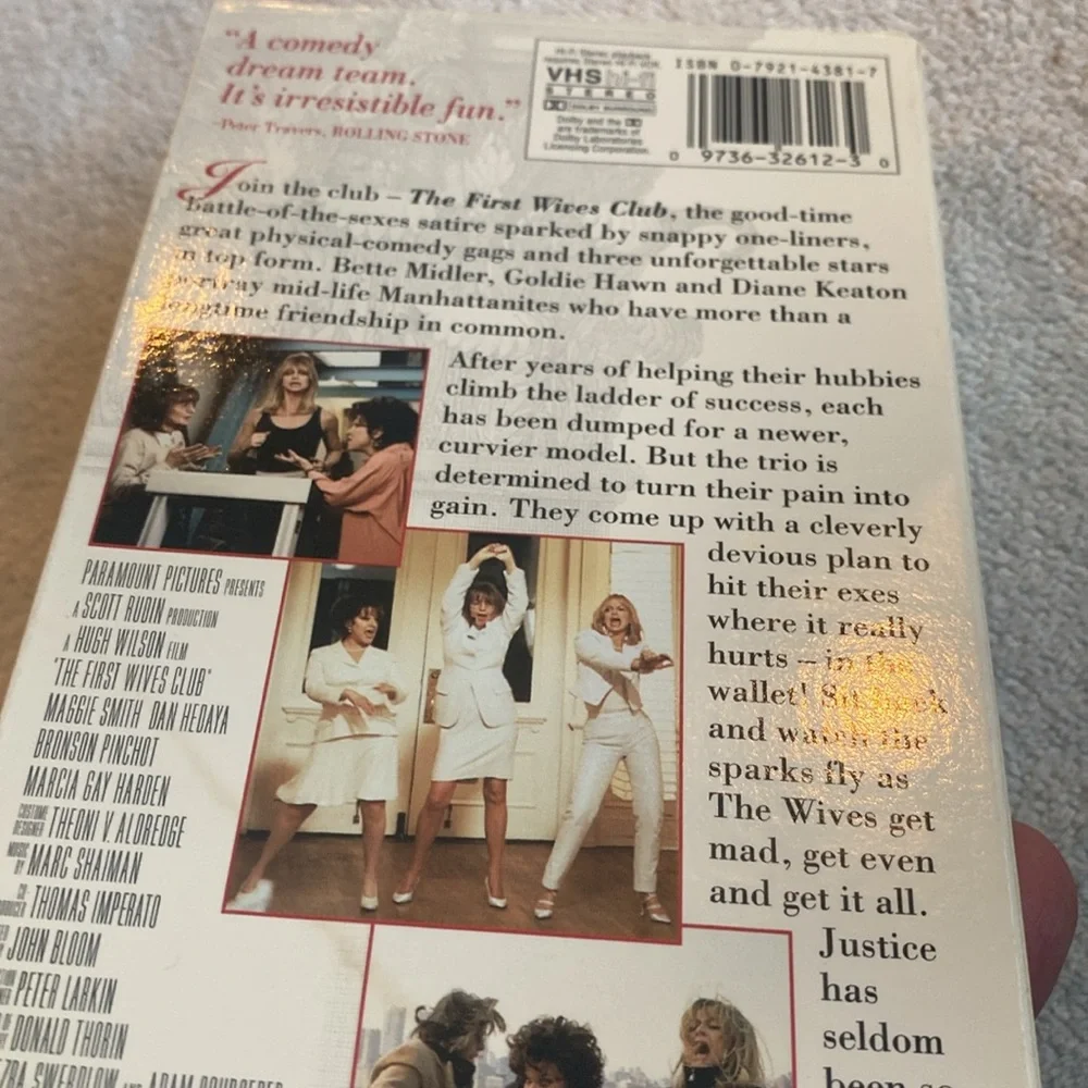 The First Wives Club VHS 1996‎ Goldie Hawn Bette Midler Diane Keaton PG Comedy - Picture 3 of 3